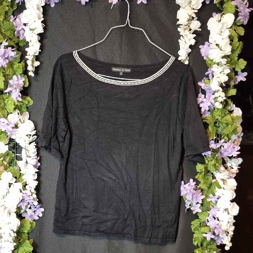 Preston & York Black Top with White Trim